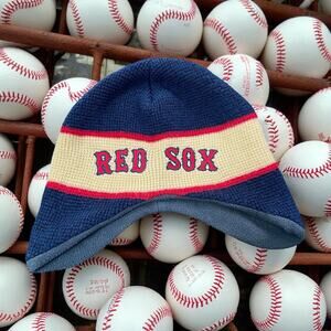 Boston Red Sox Beanie Fan Favorite Knit Hat Cap Fleece Lined MLB Blue Red OS